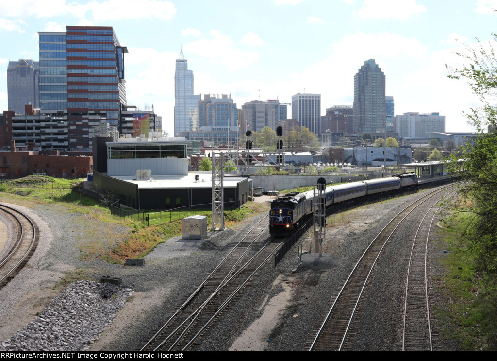 The Piedmont, train P075-06, departing Raleigh Union Station